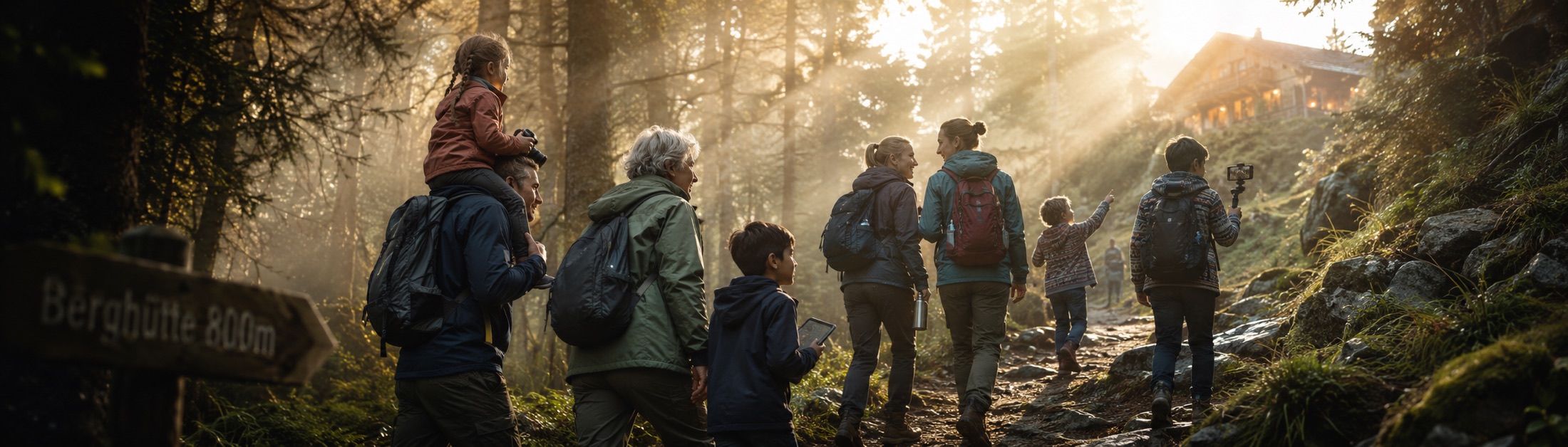 Hack am Berg — Buildathon Berg-Edition im Sommer 2026. Kinder, Großeltern, Profis und Neugierige wandern gemeinsam zu einer Berghütte in Tirol.